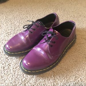 Dr. Martens purple patent oxfords